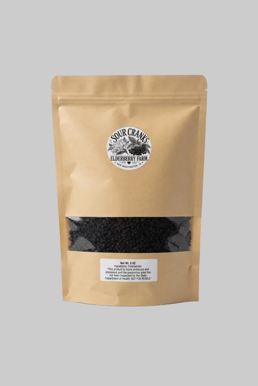 8 Oz Package of Dried Elderberries